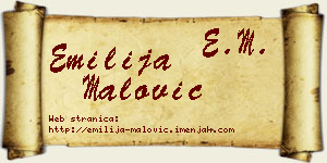 Emilija Malović vizit kartica